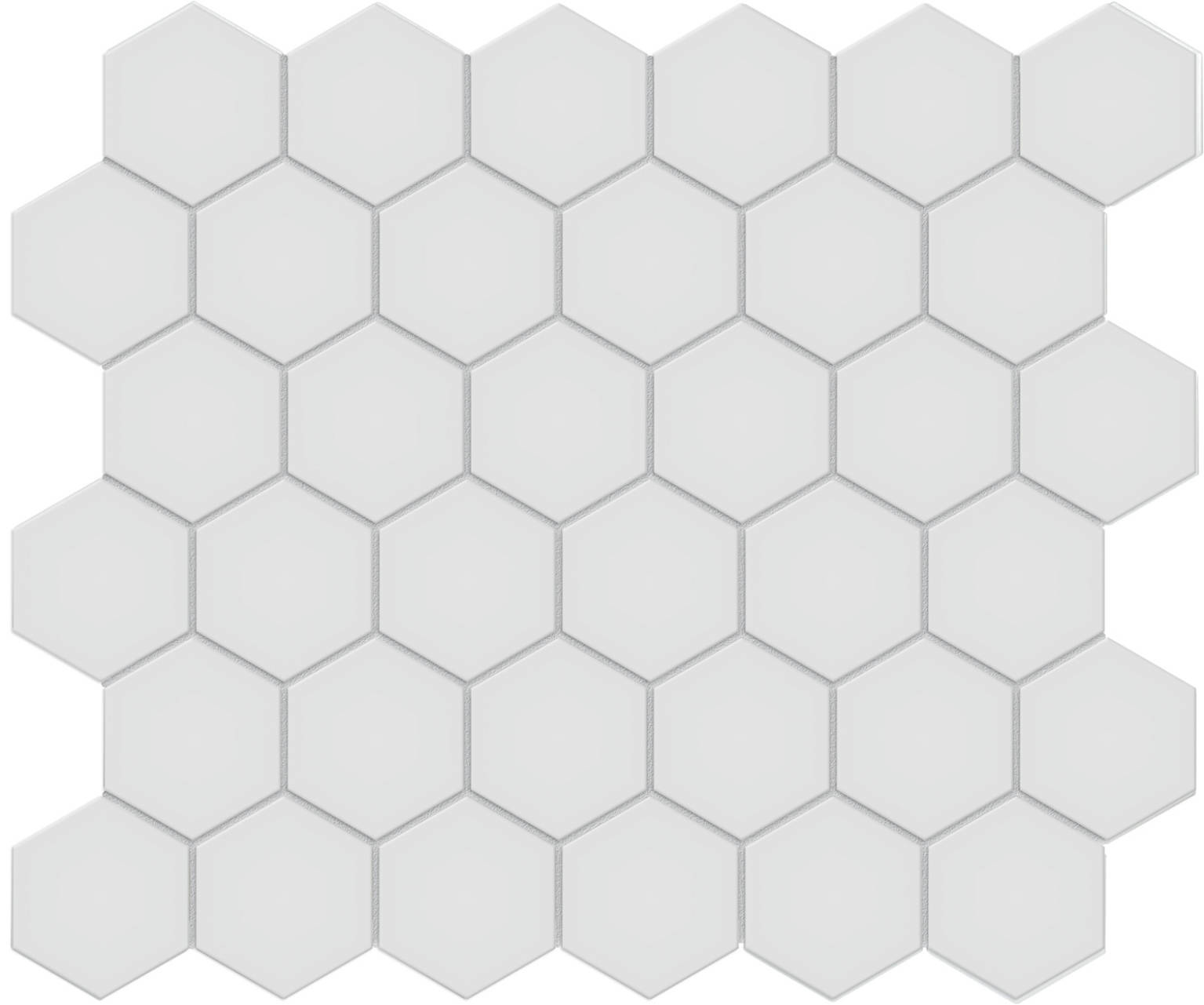 2" Gallery Grey Matte Unglazed Hex Mosaic | In Home Stone