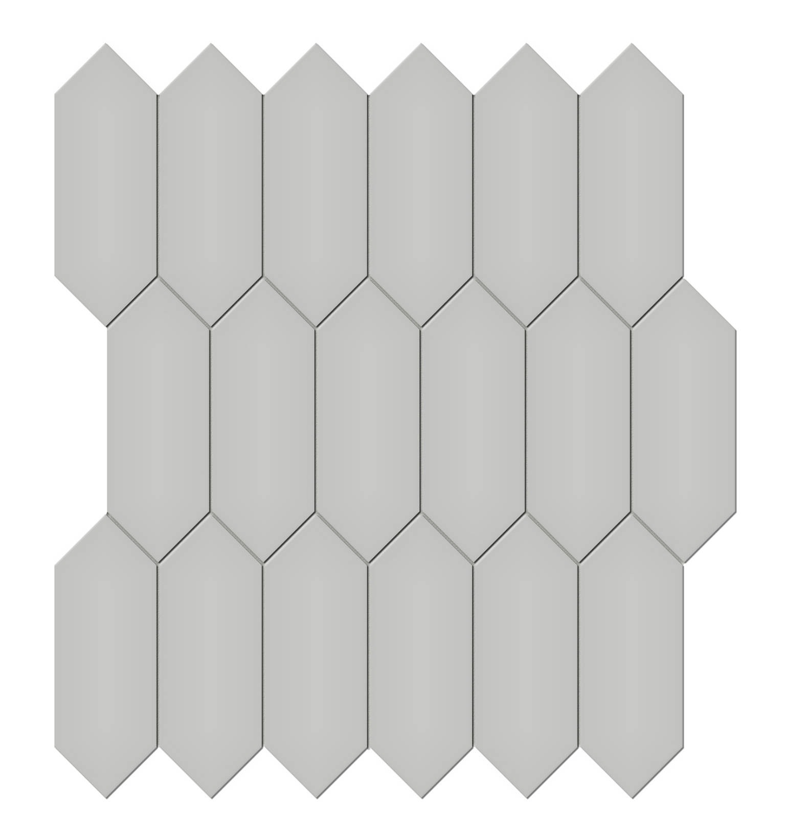 2x5 Loft Grey Glossy Picket Mosaic | In Home Stone