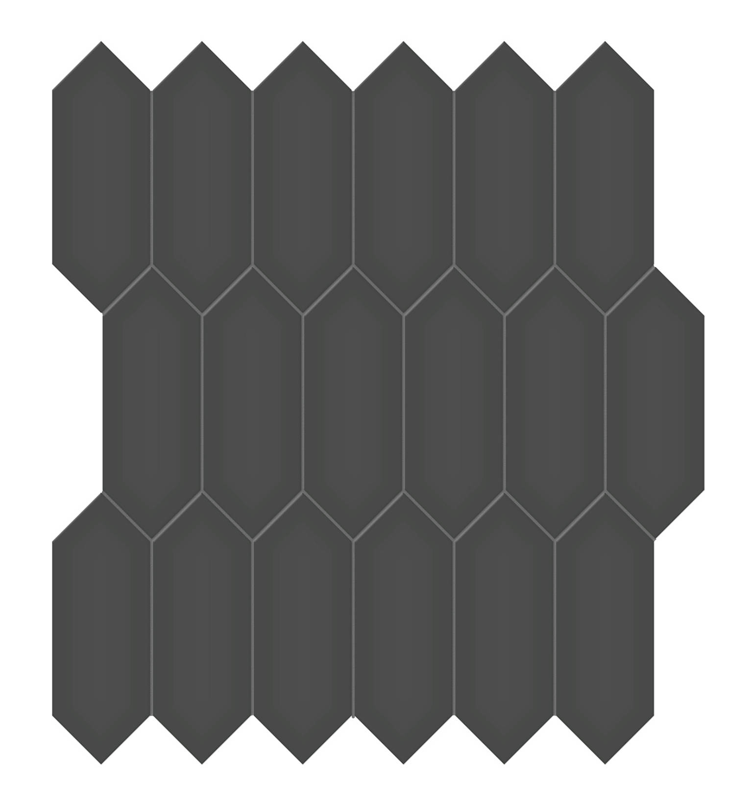 2x5 Retro Black Matte Picket Mosaic | In Home Stone