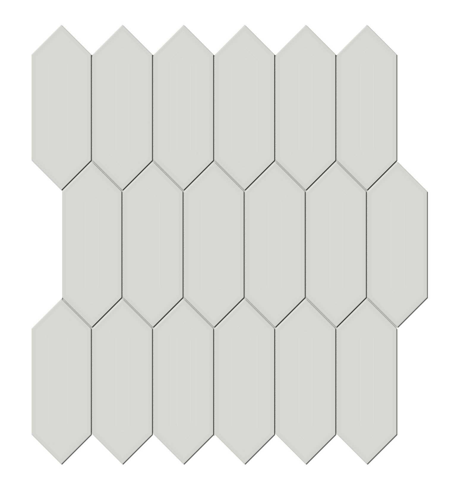 2x5 Warm Grey Matte Picket Mosaic | In Home Stone