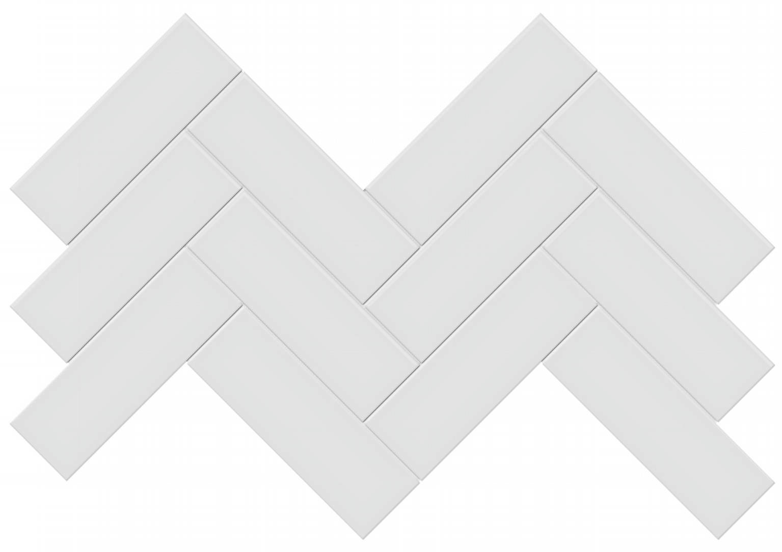 2x6 Gallery Grey Glossy Herringbone Mosaic | In Home Stone