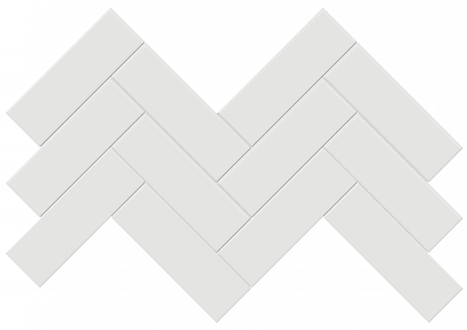 2x6 Vintage Grey Glossy Herringbone Mosaic | In Home Stone