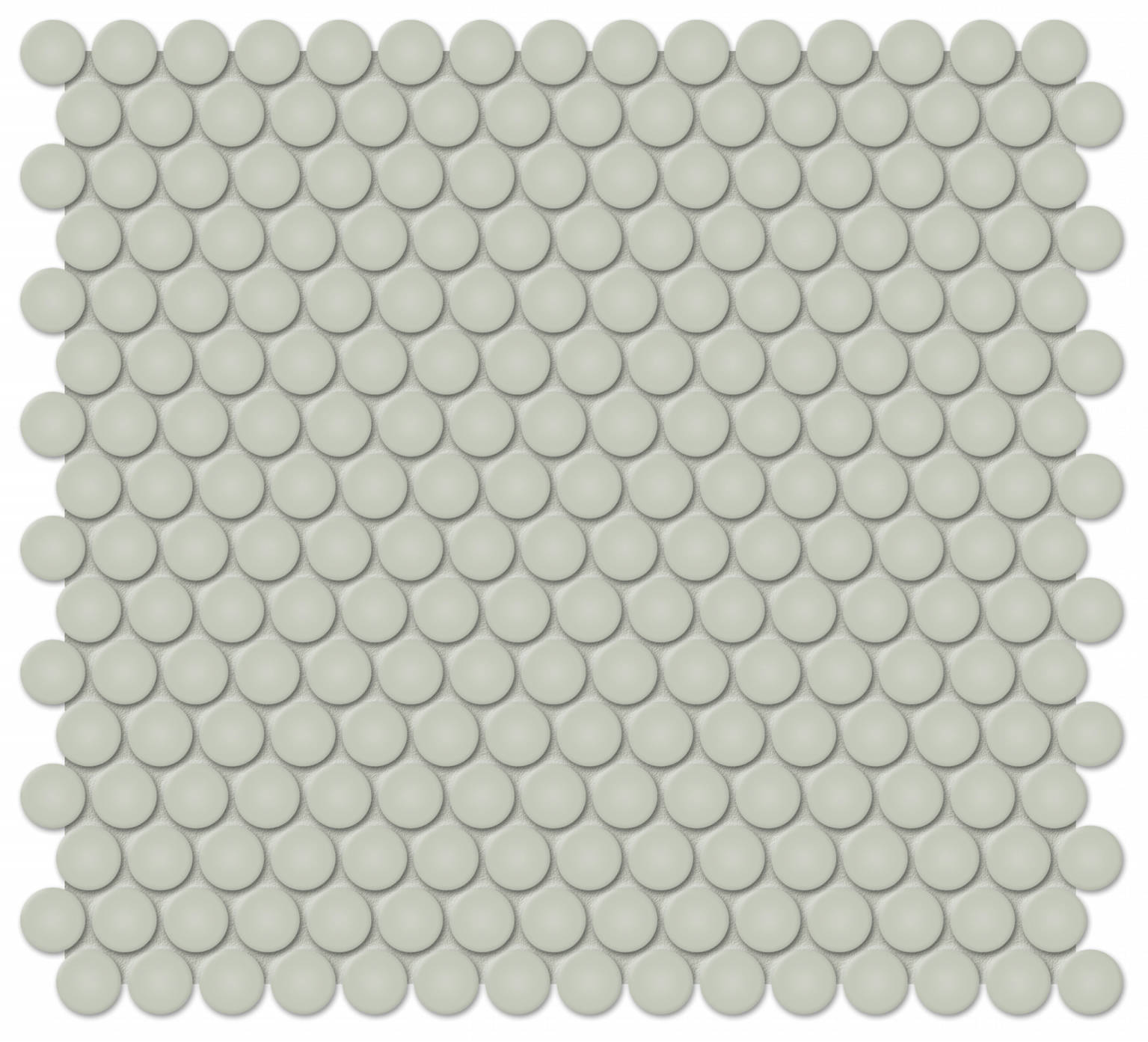 3/4" Soft Sage Glossy Penny Round Mosaic | In Home Stone