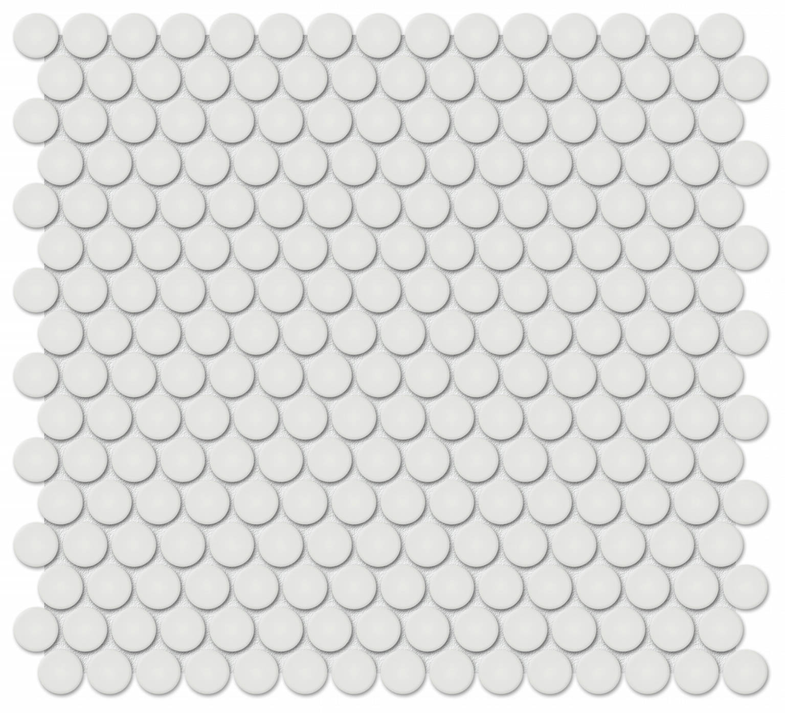 3/4" Vintage Grey Glossy Penny Round Mosaic | In Home Stone