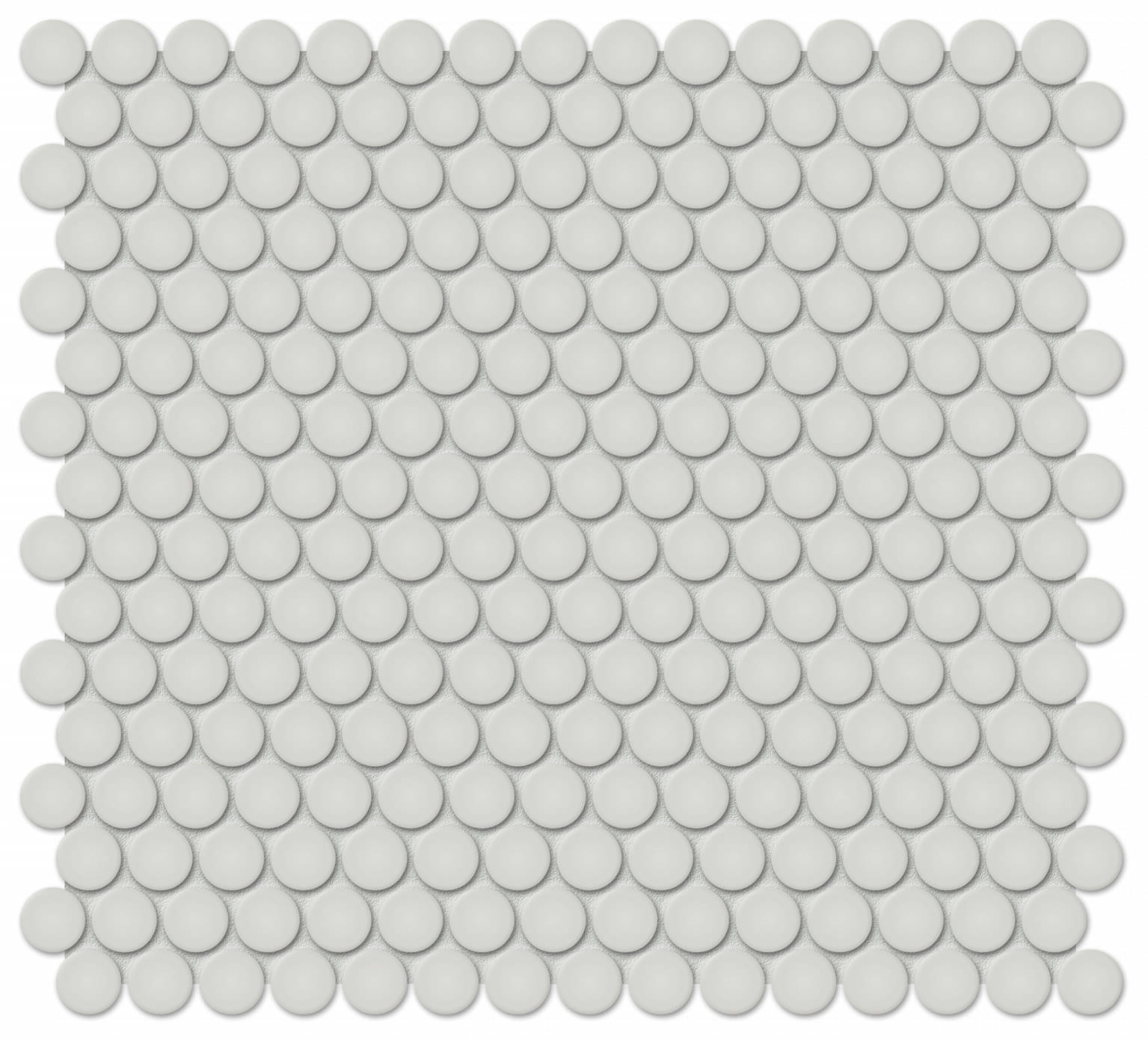 3/4" Warm Grey Glossy Penny Round Mosaic | In Home Stone
