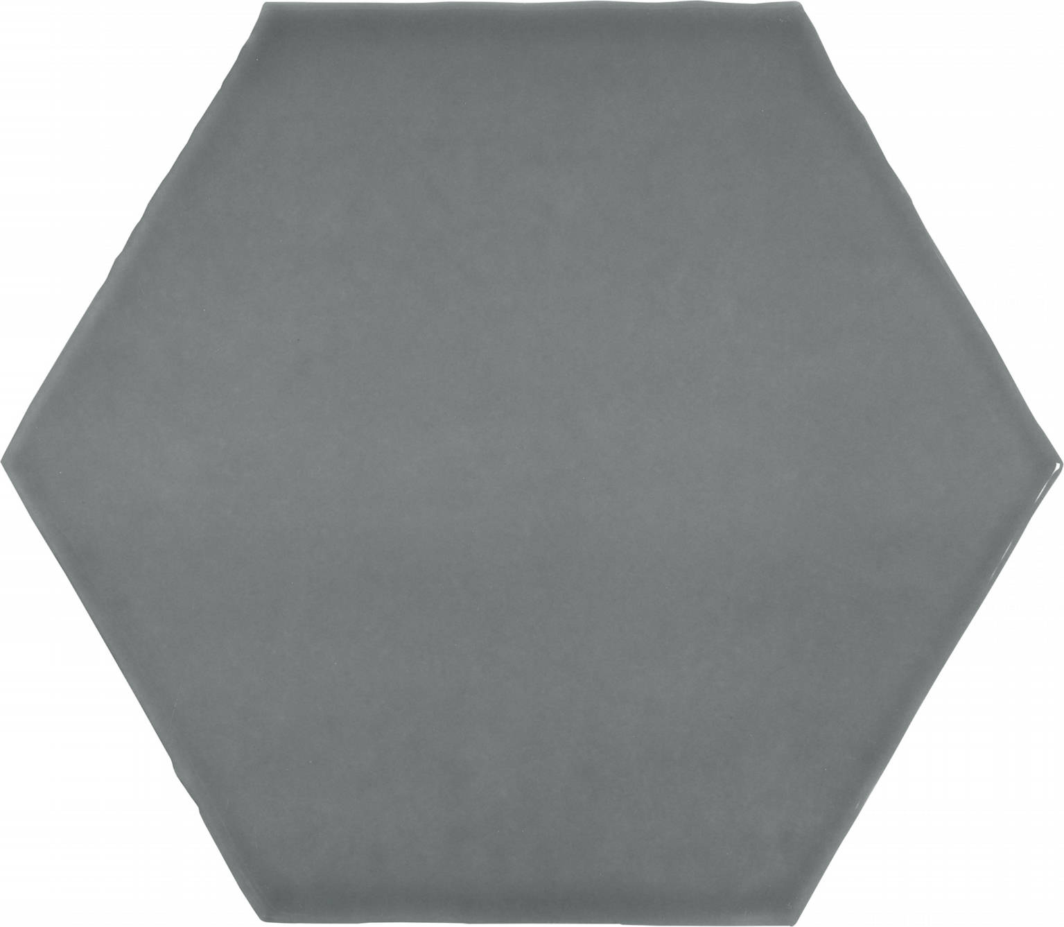 6" Anthracite Charcoal Glossy Hexagon | In Home Stone