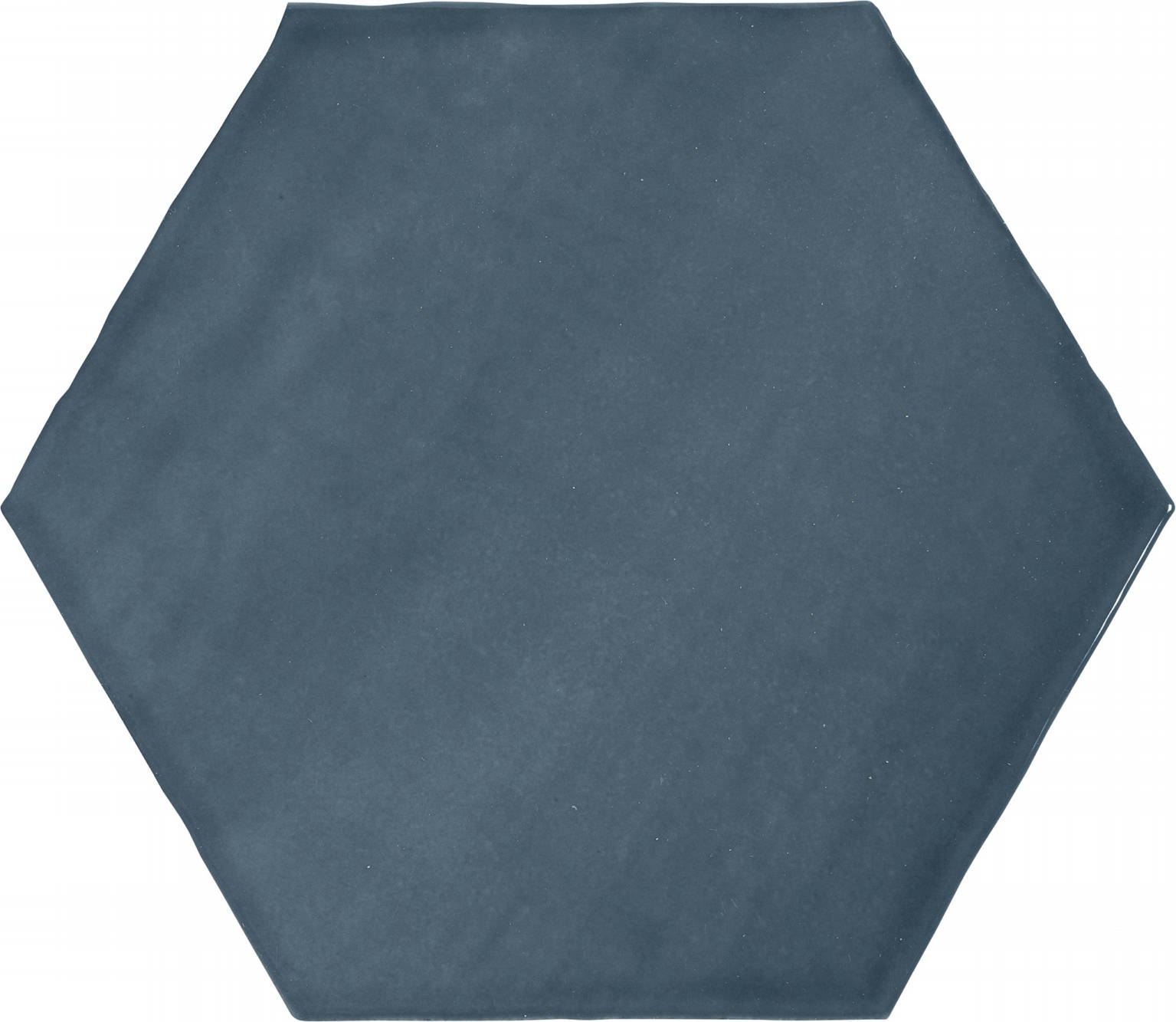6" Azure Ink Glossy Hexagon | In Home Stone