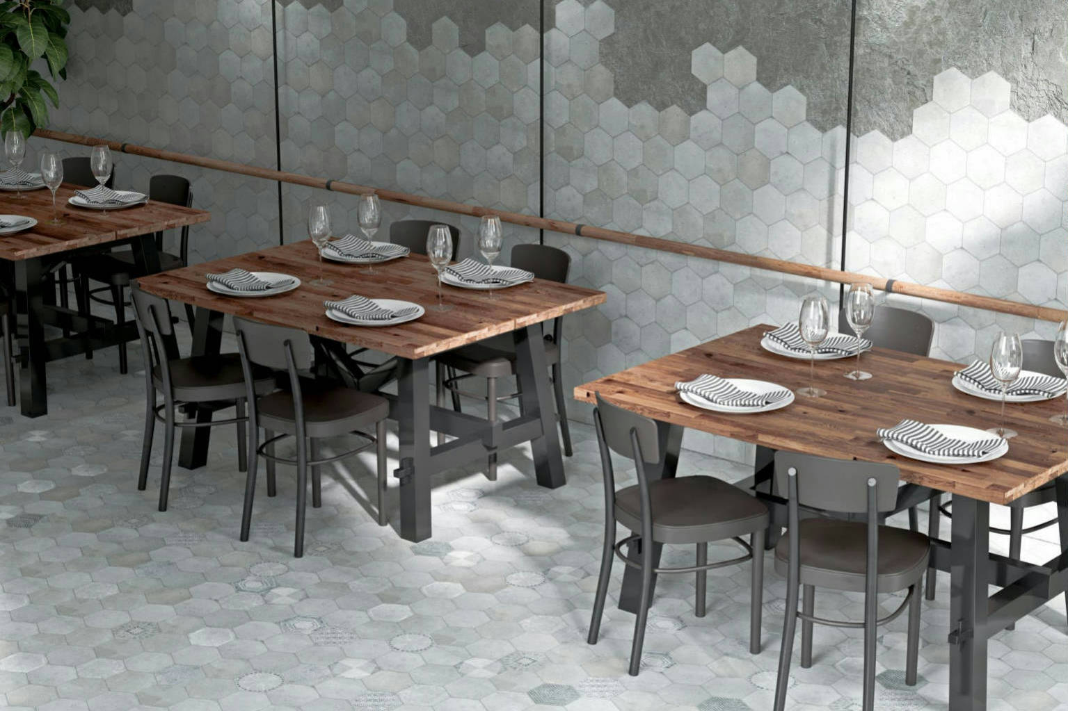 Alma 5.5x6.3” Grey and Grey Decor Hexagon 0 | In Home Stone