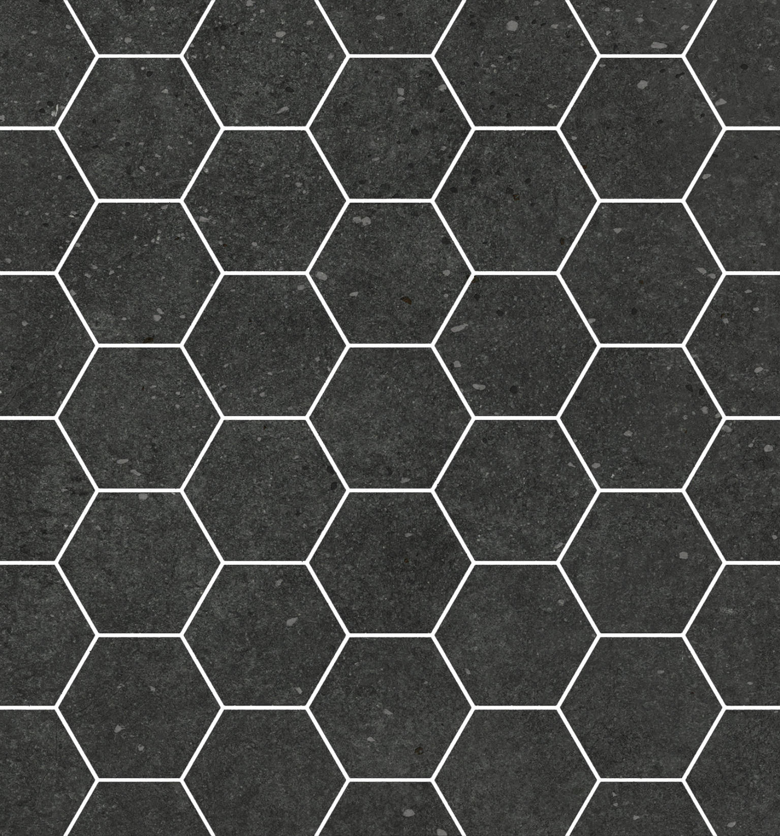 Ashland 3" Hexagon Black Mosaic | In Home Stone