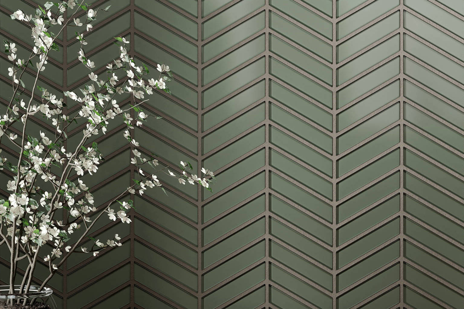 Bliss Element Smoke Chevron Mosaic | In Home Stone