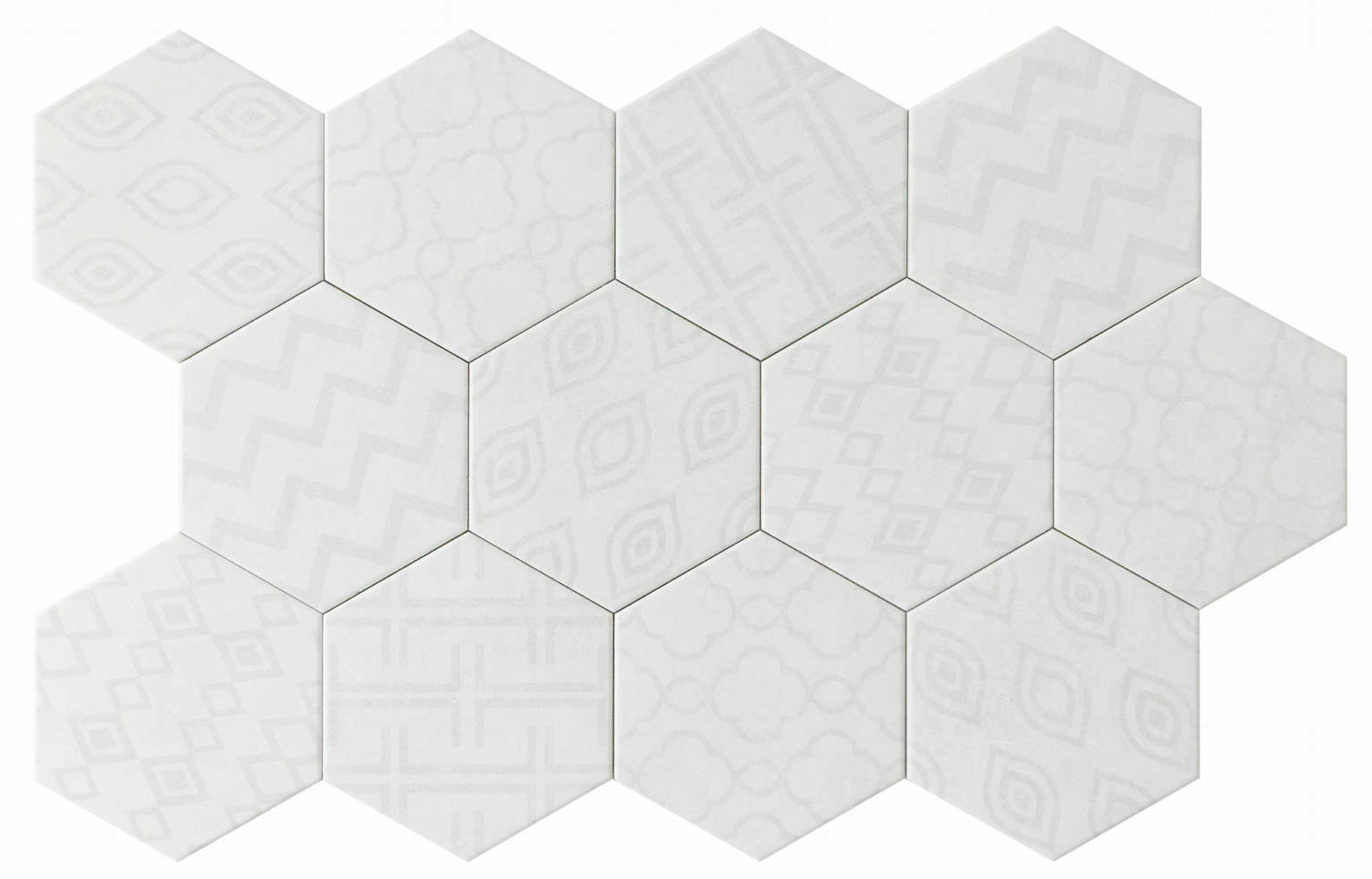 Form 5.5X6.3” White Decor Hexagon | In Home Stone