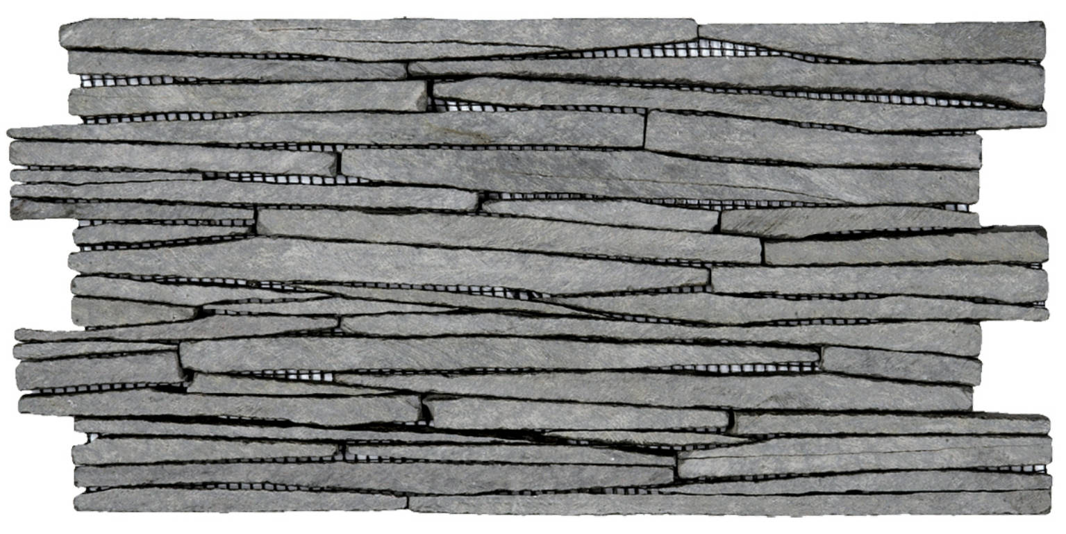 Grey Sliced Slate Interlocking Mosaic | In Home Stone