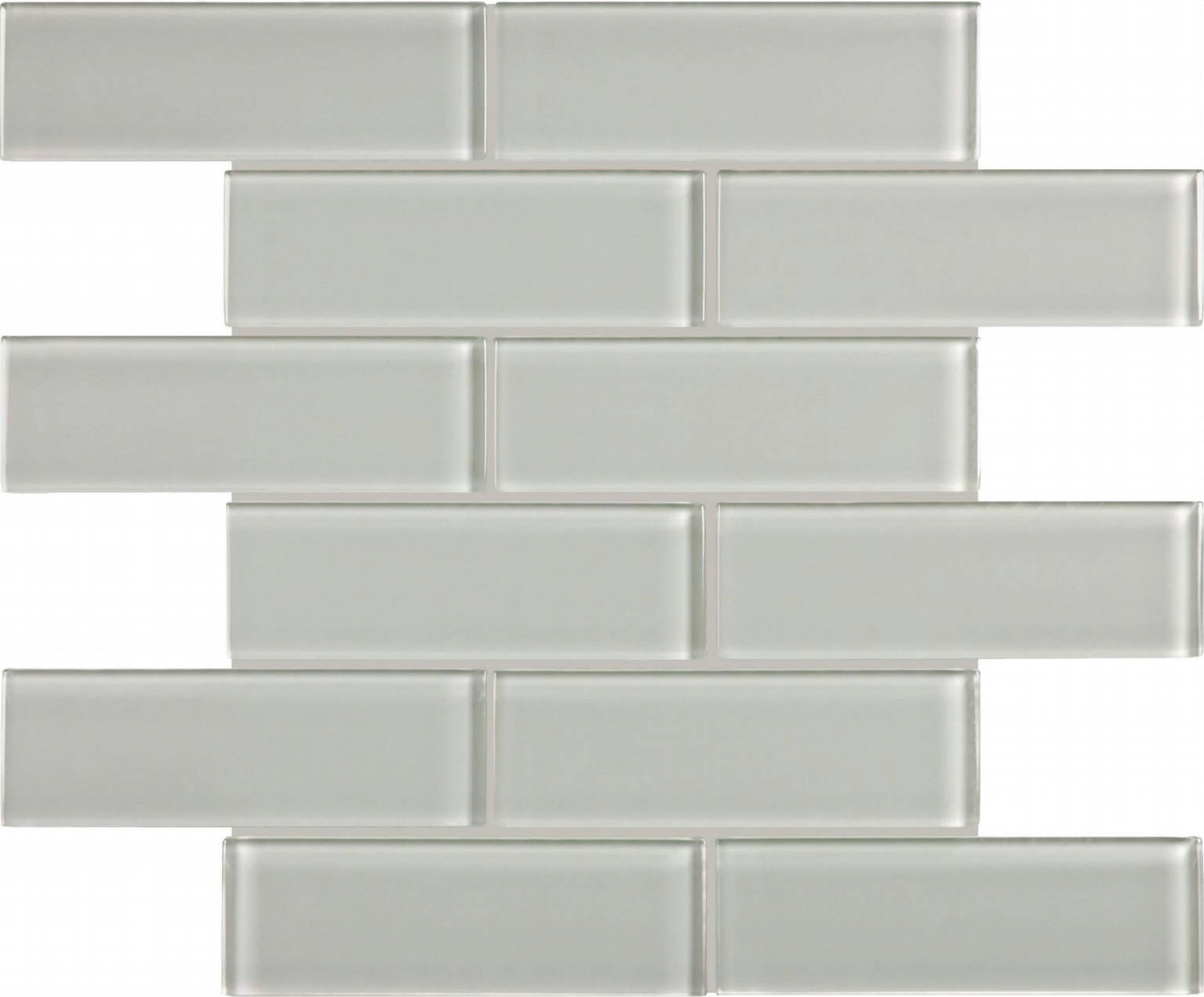 Mist 2X6 Brick Mosaic | In Home Stone