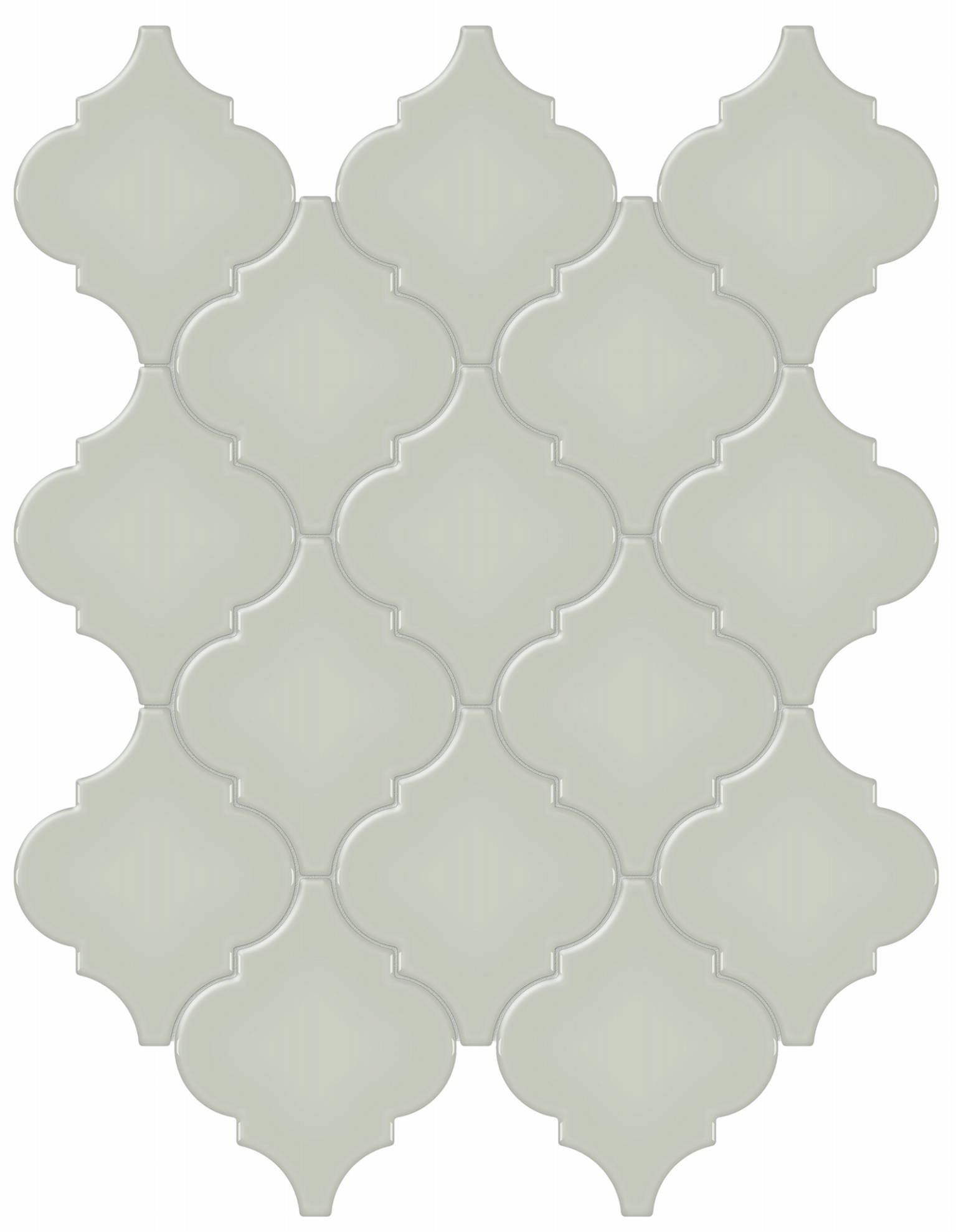 Soft Sage Glossy Arabesque Mosaic | In Home Stone