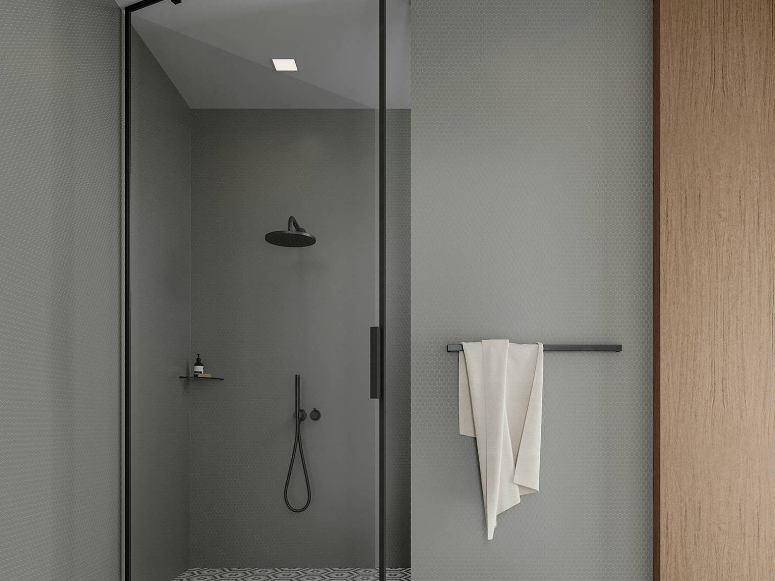 Traditions Taupe Matte 1in Hex Mosaic 2 | In Home Stone