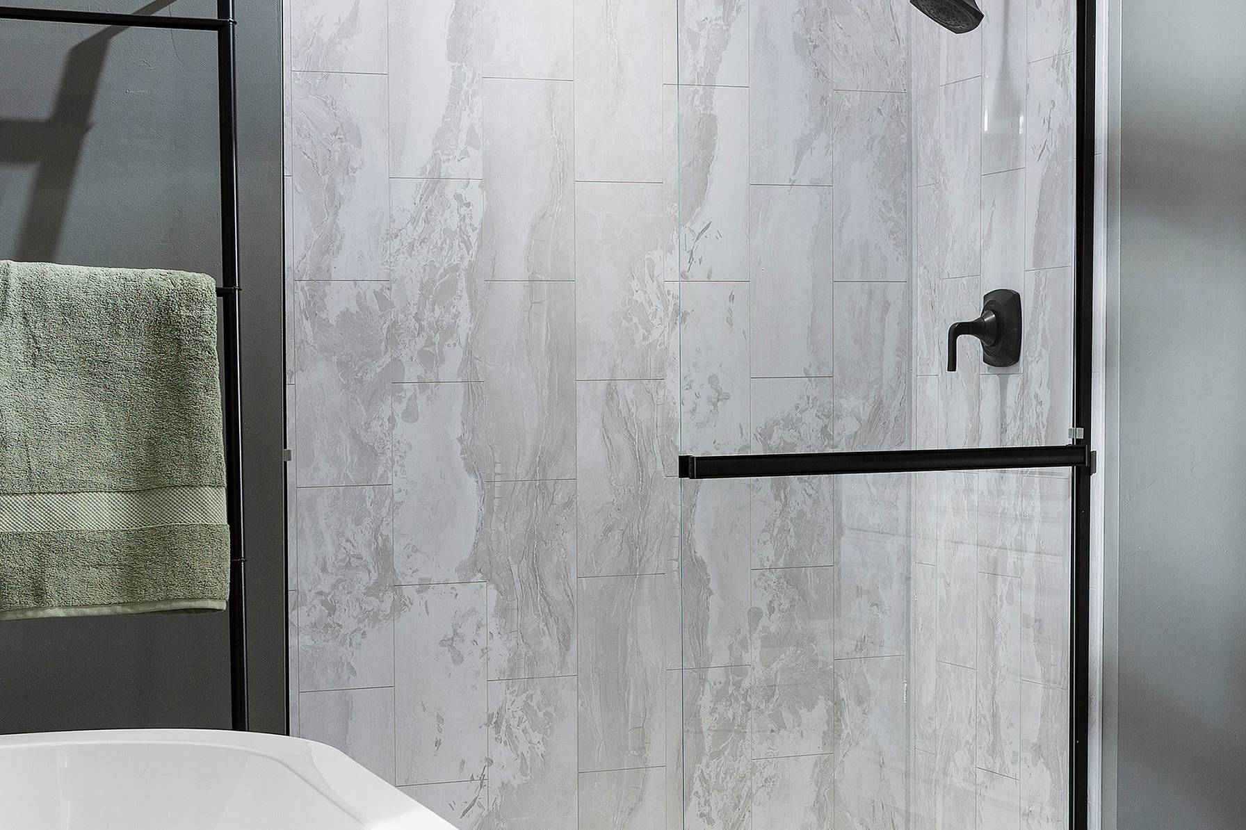 Iced Pewter Shower Wall Kit 30x60x78 | In Home Stone