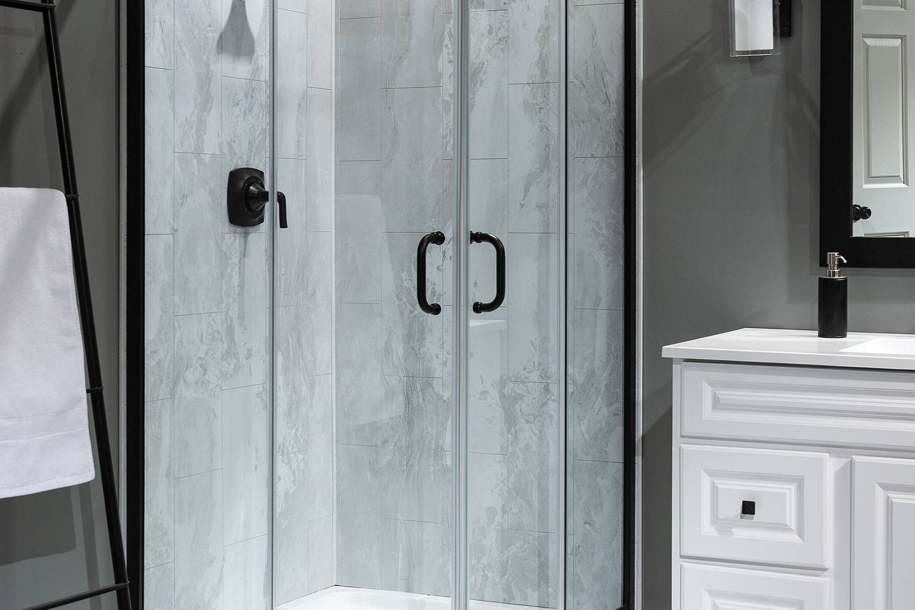 Iced Pewter Shower Wall Kit 36x60x78 | In Home Stone
