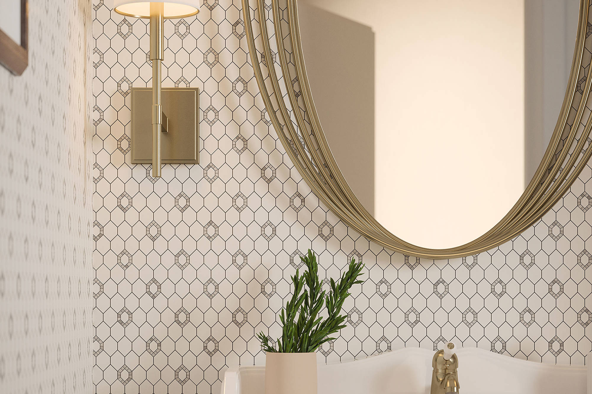 Daffodil Grey Mosaic | In Home Stone