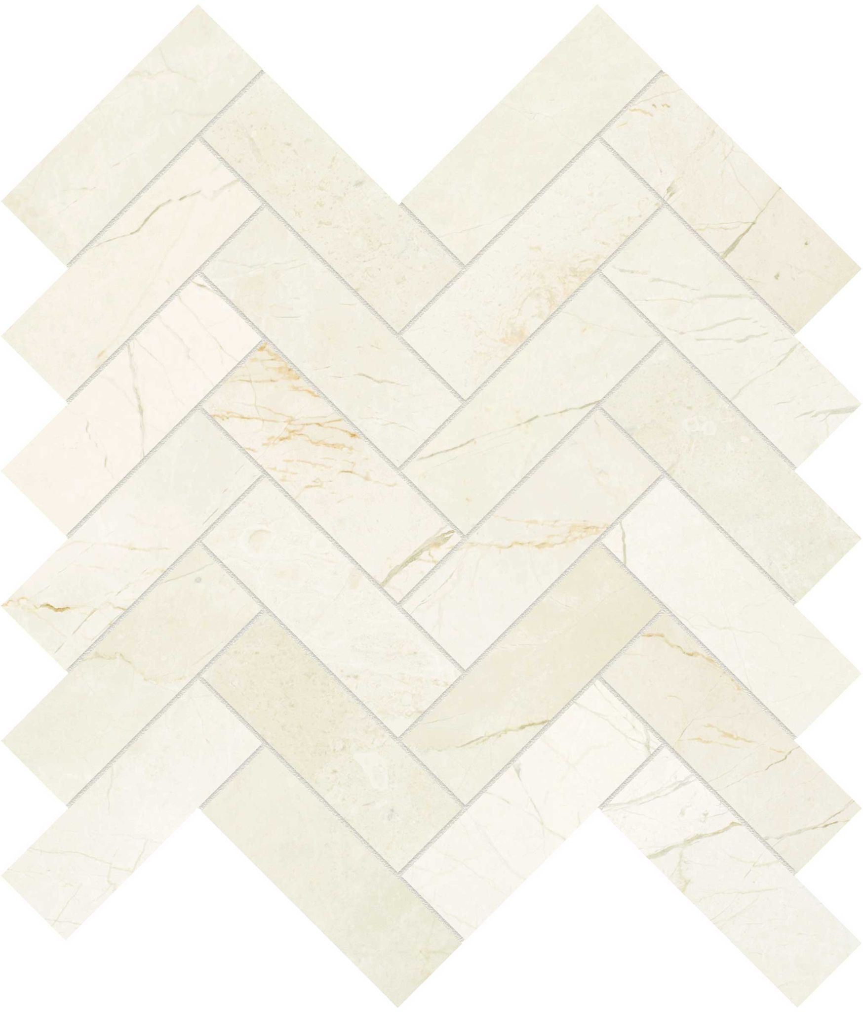 Avorio Crema 1.25x4 Herringbone Mosaic | In Home Stone