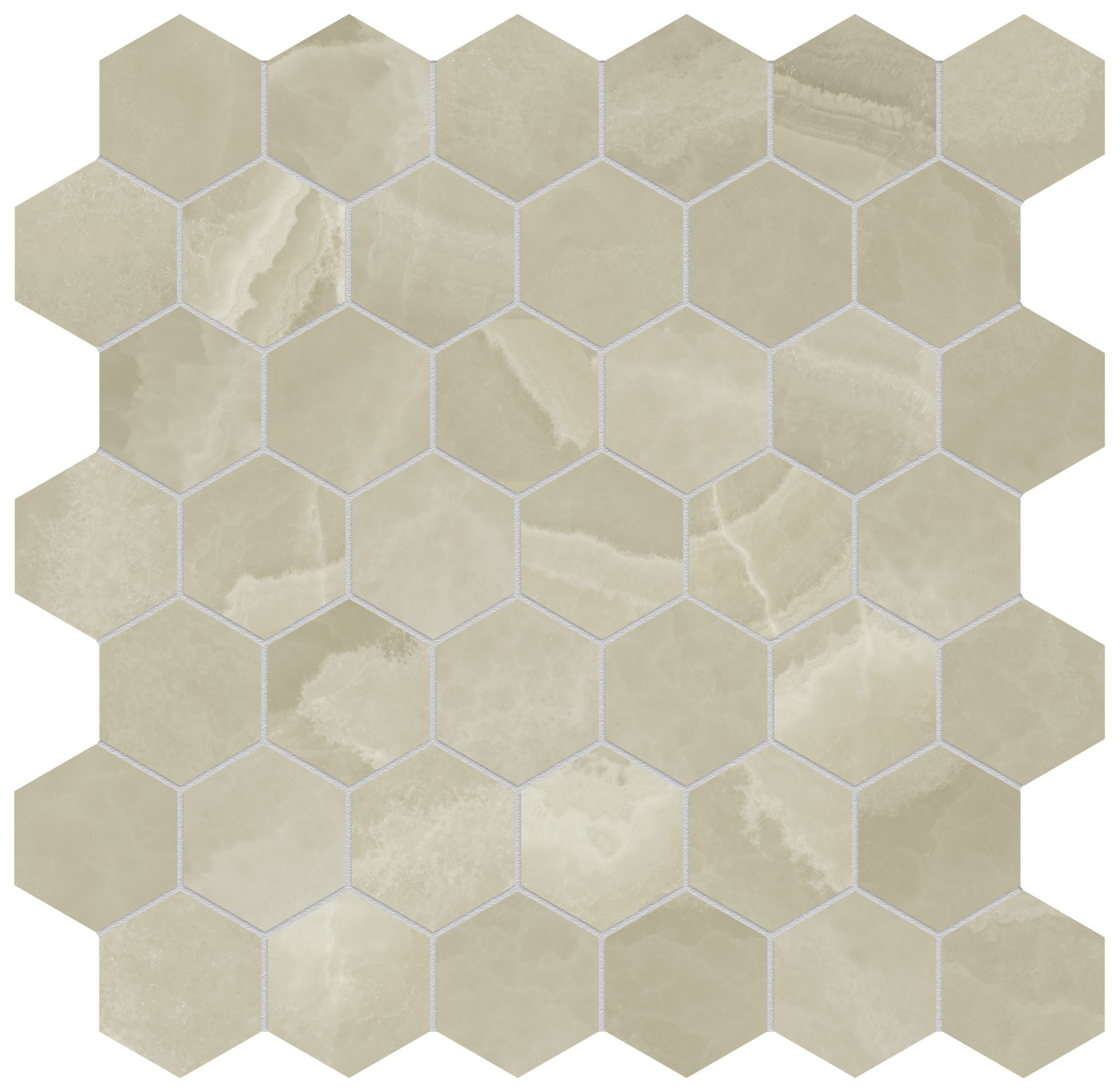 Lustra 2" Hex Onyx Hazel Honed | In Home Stone