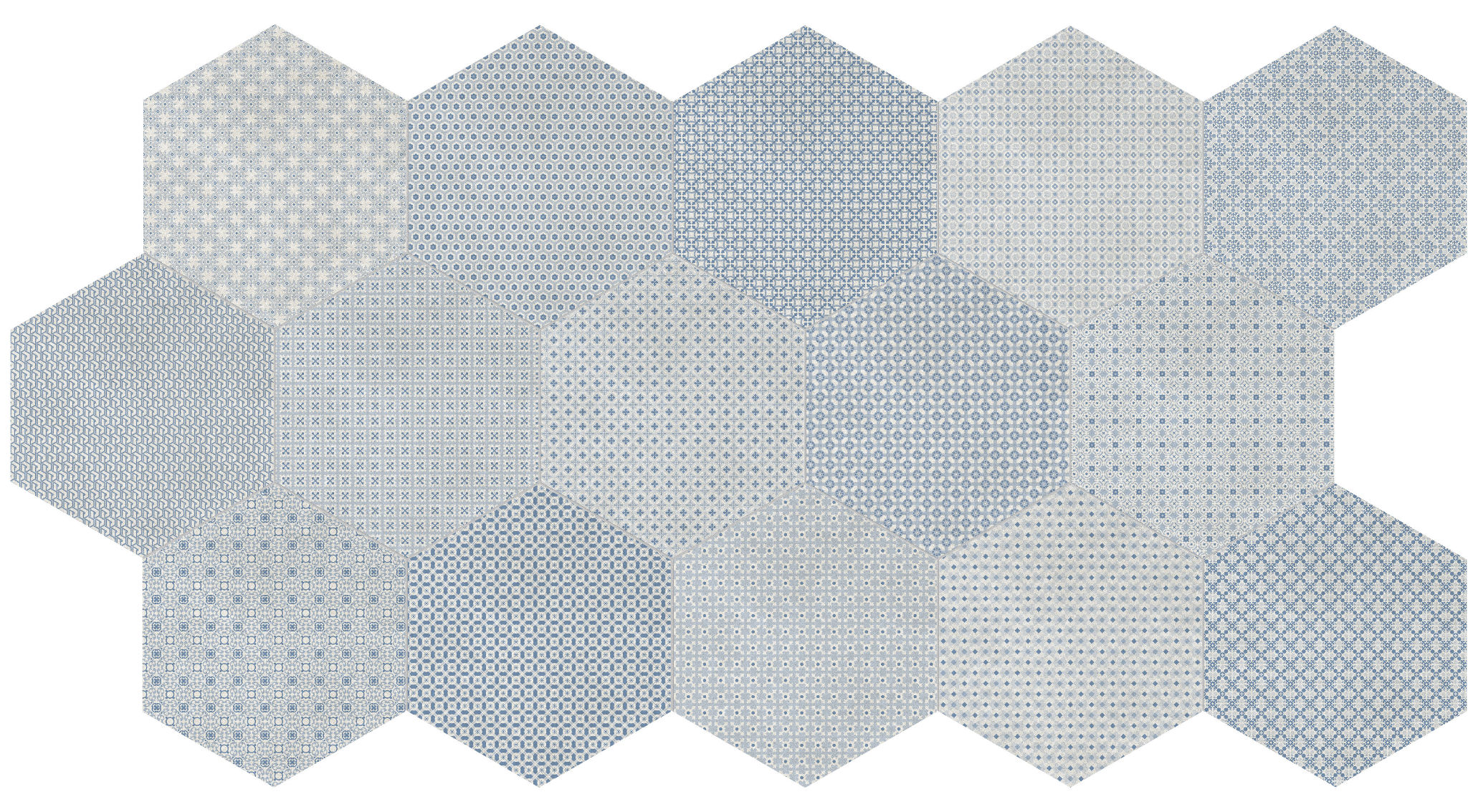 Tapestri 8.5 Denim Blend Hexagon | In Home Stone